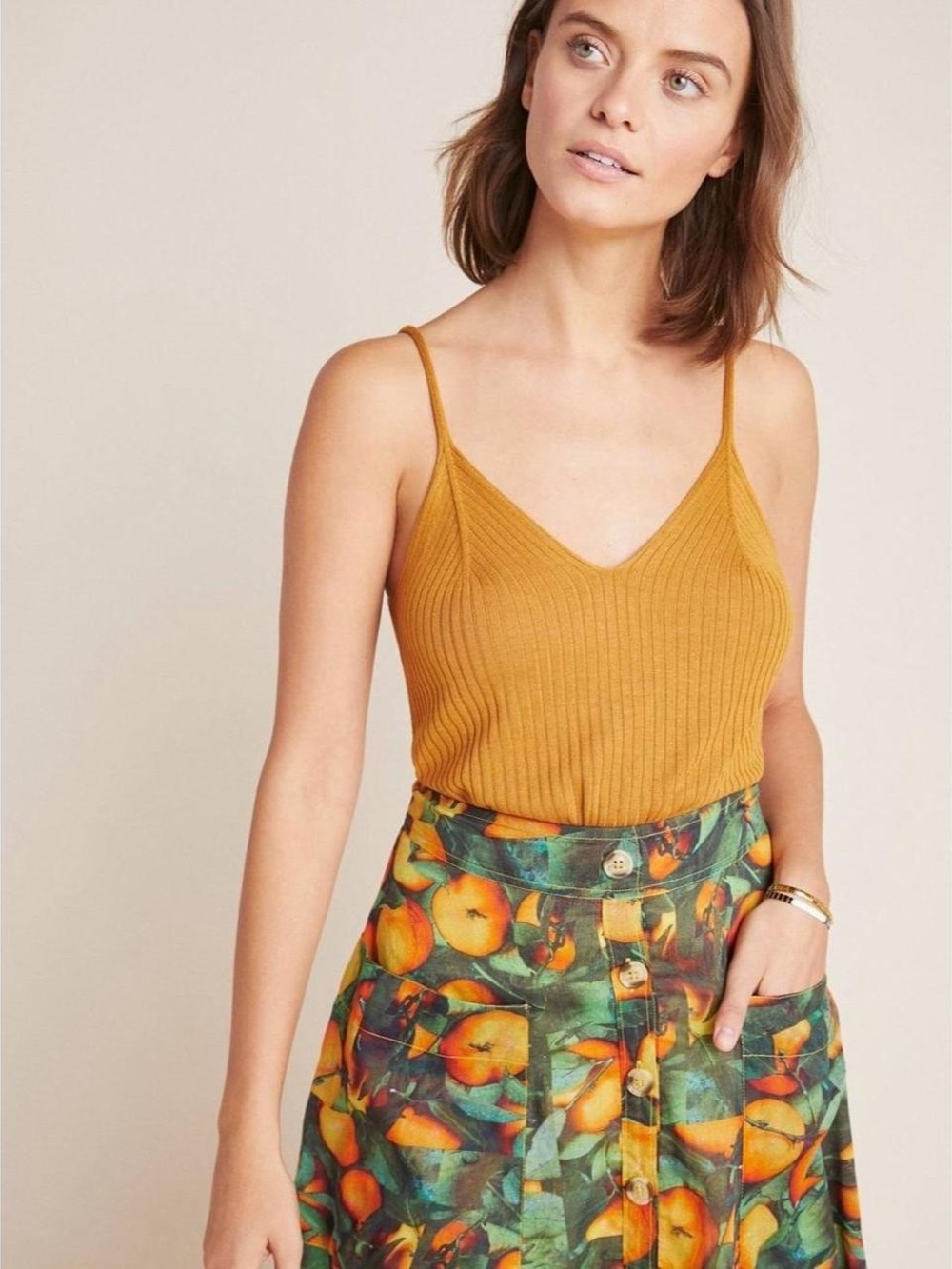 A+ by Anthropologie Ribbed Knit Spaghetti Strap Tank